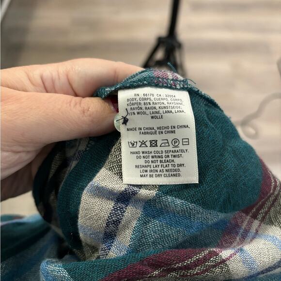 Akemi + Kin Green and Blue Plaid Button Down Tunic Dress Size XS - Picture 7 of 7